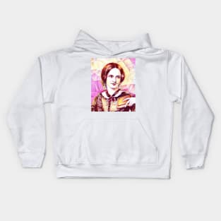 Charlotte Bronte Pink Portrait | Charlotte Brontë Artwork 13 Kids Hoodie